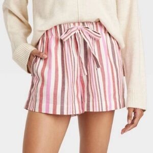 Auden Women’s Flannel Striped Shorts cotton Size XS NWT